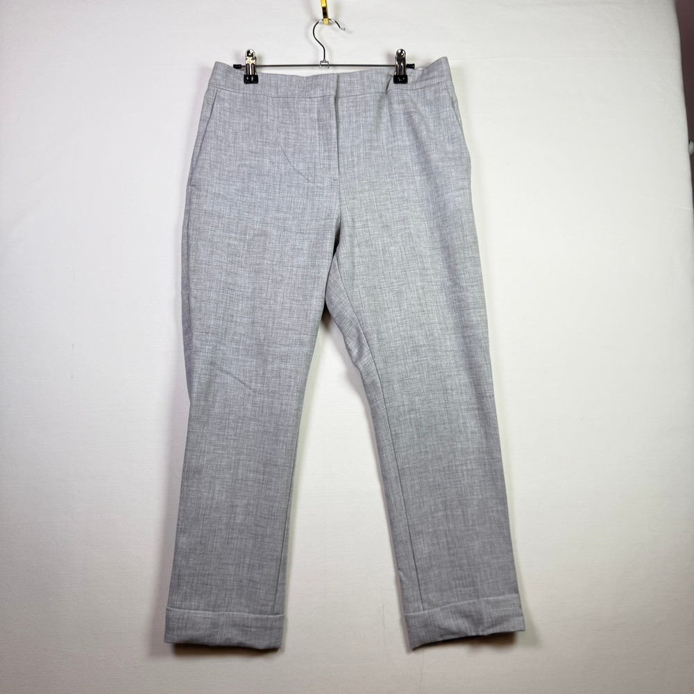 ANN TAYLOR Gray Petite Cuffed Hem Ankle Dress Pants 10P